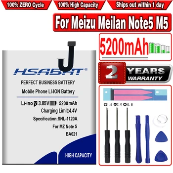 HSABAT 3600mAh BT710 Baterija Meizu mėlyna A5 M793Q M710M M5c 5200mAh BA621 už Meizu Meilan Note5 M5 5 Pastaba.