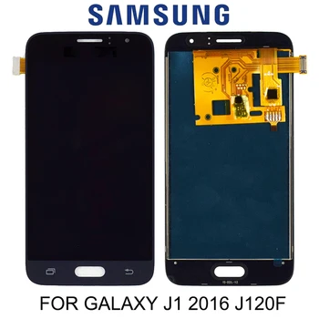 SM-J120FN/F/DS Samsung Galaxy J1 2016 J120 LCD Ekranas Jutiklinis Ekranas J120H J120FN J120F J120M Reguliuoti Ekrano Ryškumą 4.3
