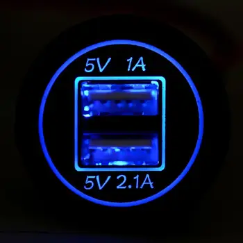 U90C 12V-24V 2 Port USB Automobilinis Įkroviklis Maitinimo Adapteris Cigarečių Degiklio Lizdą Splitter